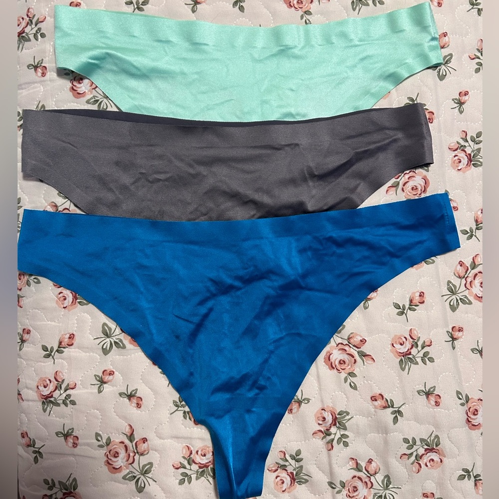 3 Victoria's Secret large thong panties super soft satin like
